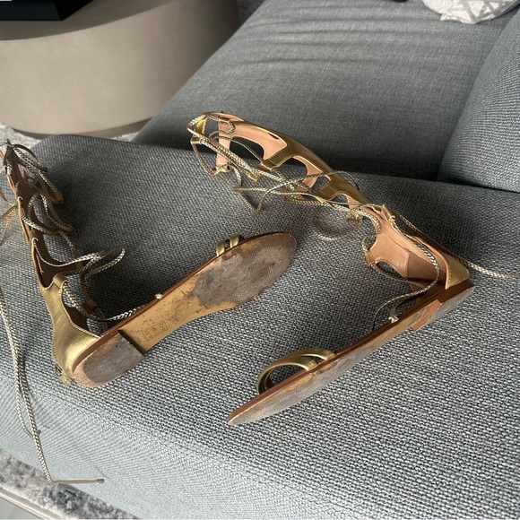 ALDO GOLD GLADIATOR TALL SANDALS - US SZ 7 - Picture 2 of 5